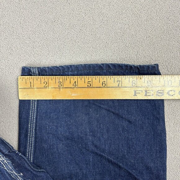 VTG Lee Jelt Denim Sanforized Bib Overalls 32x29 Baggy Union Made USA Distressed - Picture 7 of 11